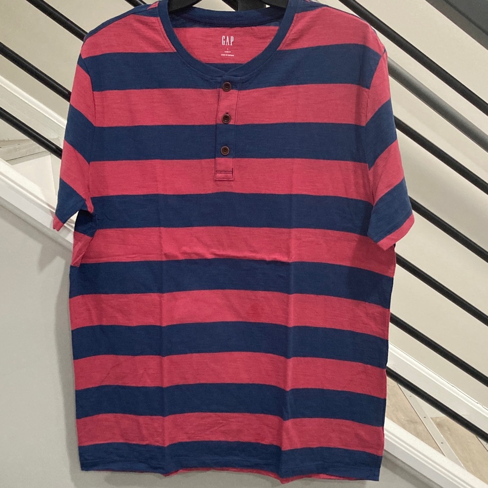 BOGO in a Bundle GAP Men's Striped Blue and Red Shirt